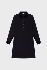 SALOI VELVET COLLAR SLEEVES SHORT DRESS