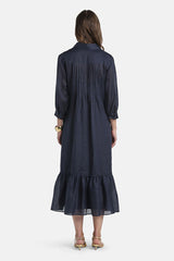 PARISI BLUE EMBROIDERED TUNIC DRESS