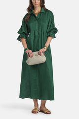PASOTTO GREEN LONG SHIRT DRESS