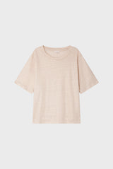 AMINA GOLD SHINY LINEN SHORT SLEEVE T SHIRT