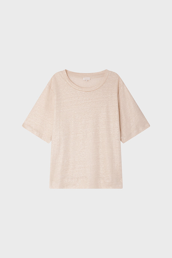 AMINA GOLD SHINY LINEN SHORT SLEEVE T SHIRT