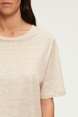 AMINA GOLD SHINY LINEN SHORT SLEEVE T SHIRT