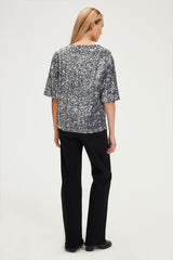 ALESSIA GREY SILVER SEQUIN TOP