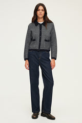 JAN WOOL POLO COLLAR CARDIGAN