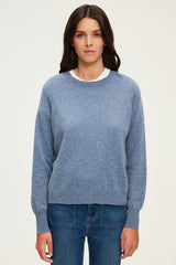 JULISSA BLUE CASHMERE ROUND NECK SWEATER