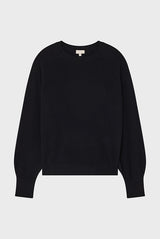 JULISSA BLACK CASHMERE ROUND NECK SWEATER