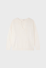 JULICIA ECRU OPENWORK WOOL SWEATER