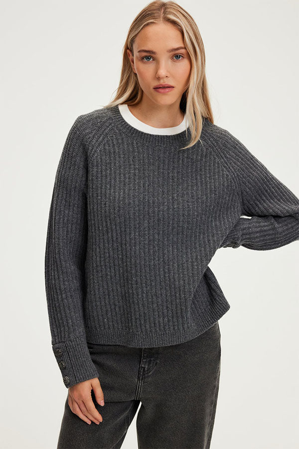 JOLYANNE RIBBED WOOL SWEATER