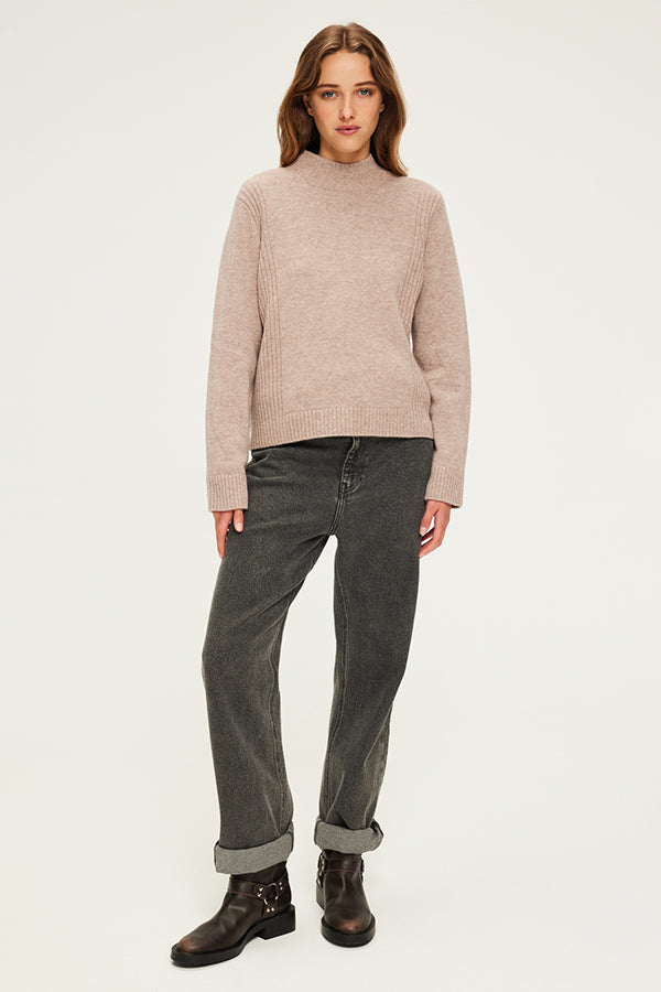 JOVIE WOOL STAND UP COLLAR SWEATER