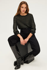 JOIA RIBBED LUREX SWEATER