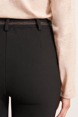 PAULETTE BLACK SILVER ACCENT DETAILS TAILORED TROUSERS