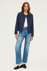 MAUGEEN DENIM LOOK TWEED JACKET