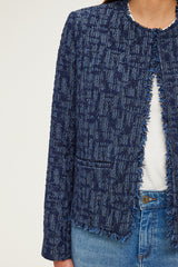 MAUGEEN DENIM LOOK TWEED JACKET