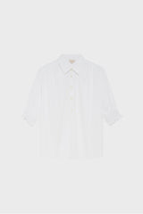 URSELINE RUFFLED PLEATED POPLIN SHIRT