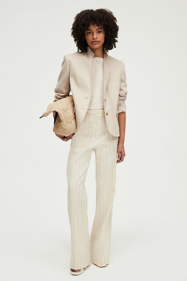 JARRY GOLD TONE STRIPES FLARE TROUSERS