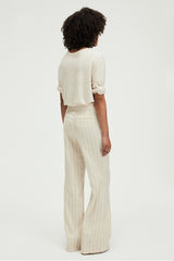 JARRY GOLD TONE STRIPES FLARE TROUSERS