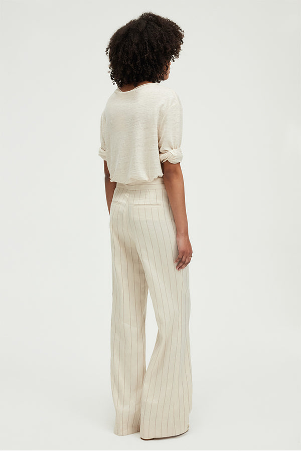 JARRY GOLD TONE STRIPES FLARE TROUSERS