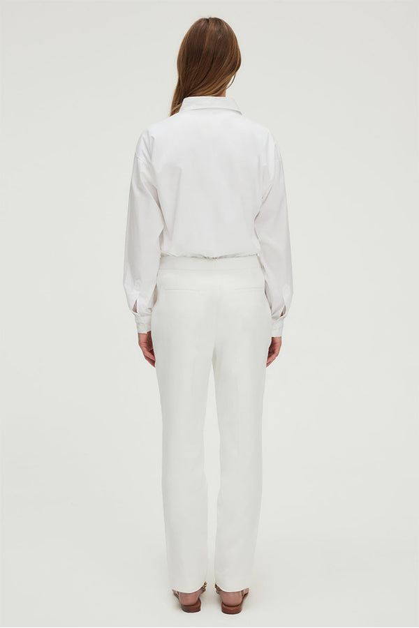 JULIEN ECRU 7/8 SLIM TROUSERS
