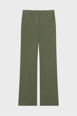 LINSAY KHAKI LINEN COTTON BLEND SUIT TROUSERS