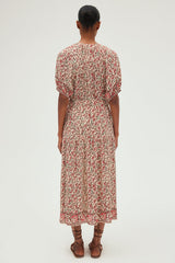 POMME FOLIAGE PRINT WAISTED MAXI DRESS