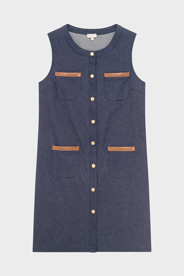PYRA SLEEVELESS DENIM DRESS