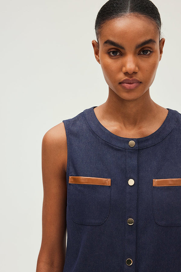 PYRA SLEEVELESS DENIM DRESS