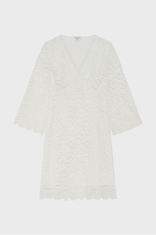 PRYAM WAISTED LACE MINI DRESS