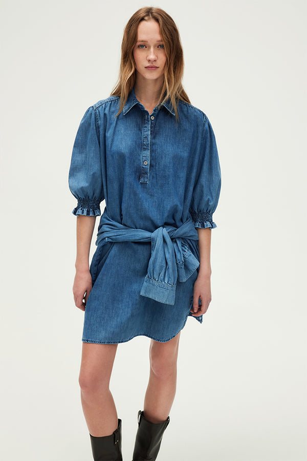 PANDORA STRAIGHT MINI DENIM DRESS