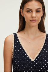PETRONILLE SLEEVELESS POLKA DOTS MAXI DRESS