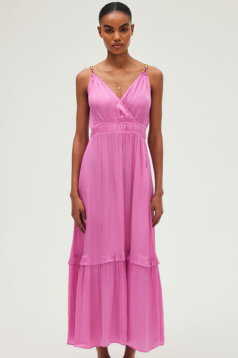 PHIONA PINK STRAP MAXI DRESS