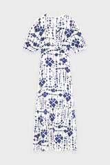 PLACIDE IKAT PRINT WAISTED MAXI DRESS