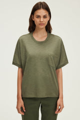 GIUSEPPA KHAKI COTTON BLEND T-SHIRT