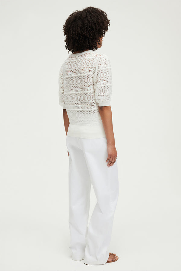 JOSSLYN OPENWORK LINEN BLEND SWEATER