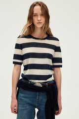 JUNY WIDE STRIPES LUREX FINE SWEATER