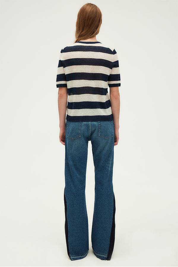 JUNY WIDE STRIPES LUREX FINE SWEATER