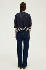 JOYA TWO-TONE CROCHET CARDIGAN