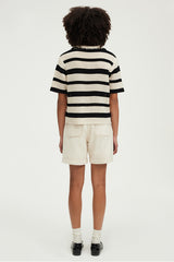 JILANI CROCHETED STRIPE POLO SHIRT