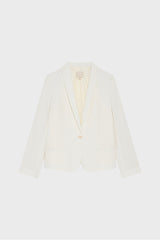 RANISSE ECRU LINEN COTTON BLEND SUIT JACKET