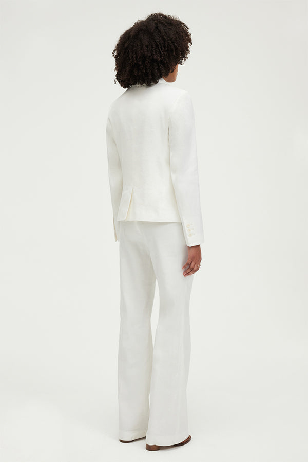RANISSE ECRU LINEN COTTON BLEND SUIT JACKET