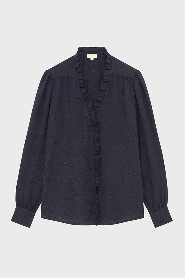 ALITA LUREX RUFFLED SHIRT