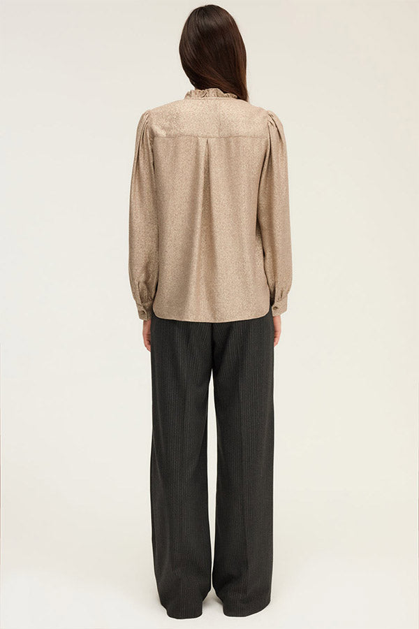 ARIANNE GOLDEN RUFFLED SHIRT