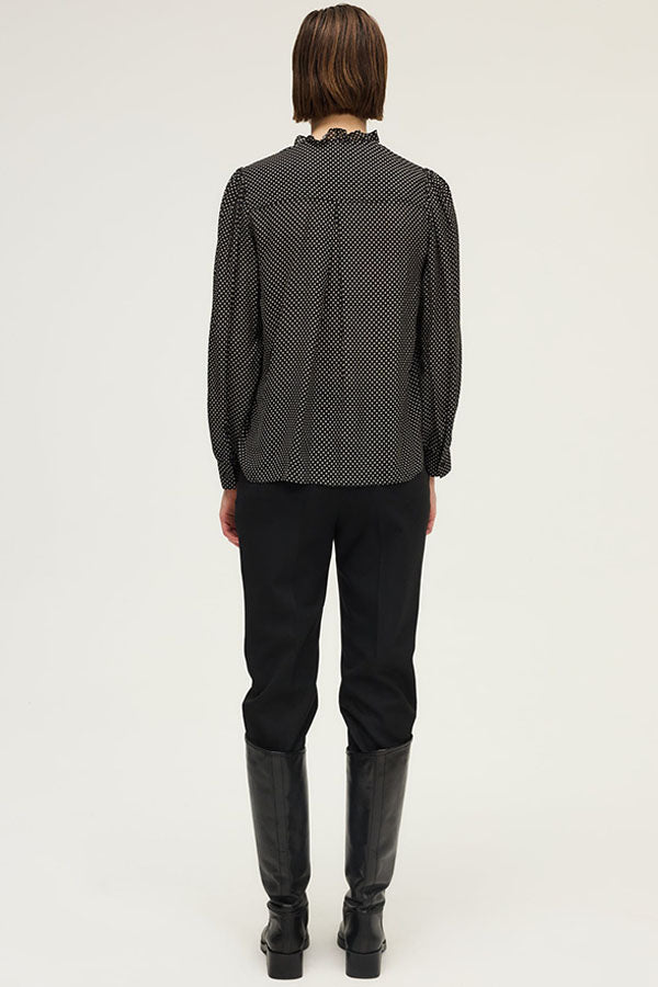 AZARIA POLKA DOTS RUFFLED SOFT SHIRT