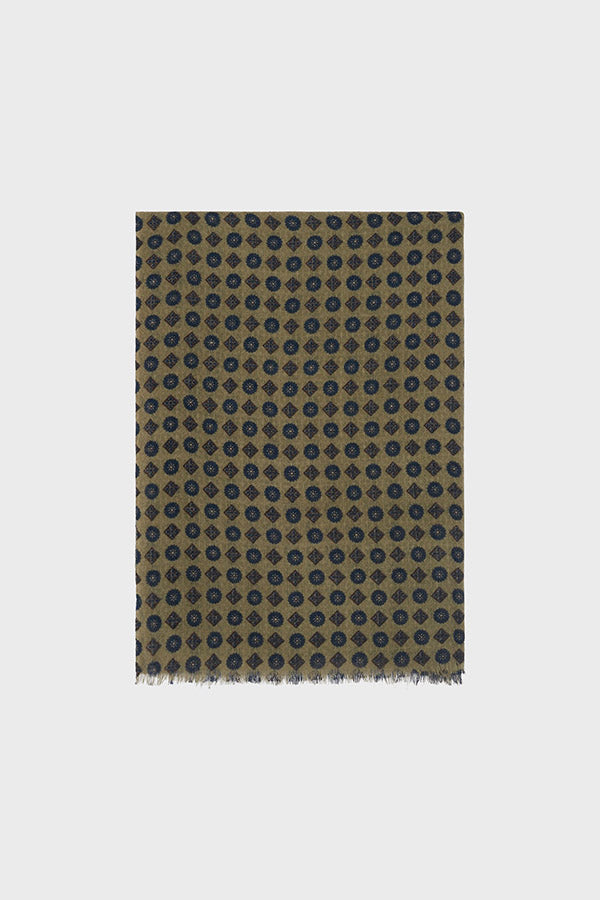 ROBERTA JACQUARD PRINT WOOL SILK SCARF