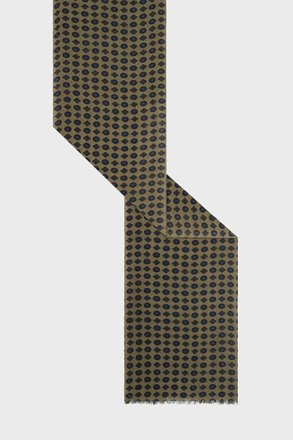 ROBERTA JACQUARD PRINT WOOL SILK SCARF