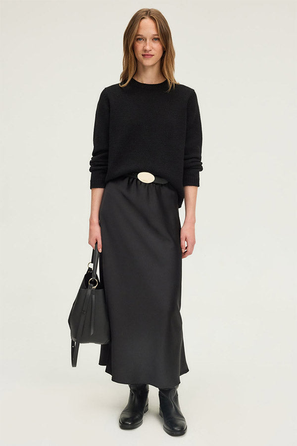 BETHANY LONG FLOWING SATIN SKIRT