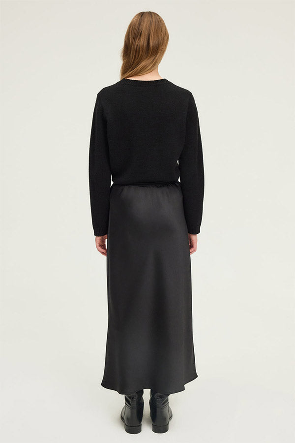 BETHANY LONG FLOWING SATIN SKIRT