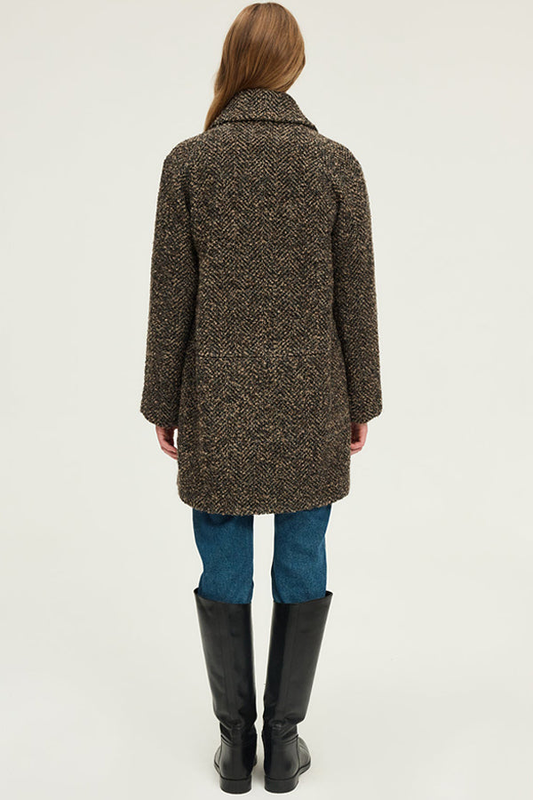 MIRTHA HERRINGBONE BOUCLETTE COAT