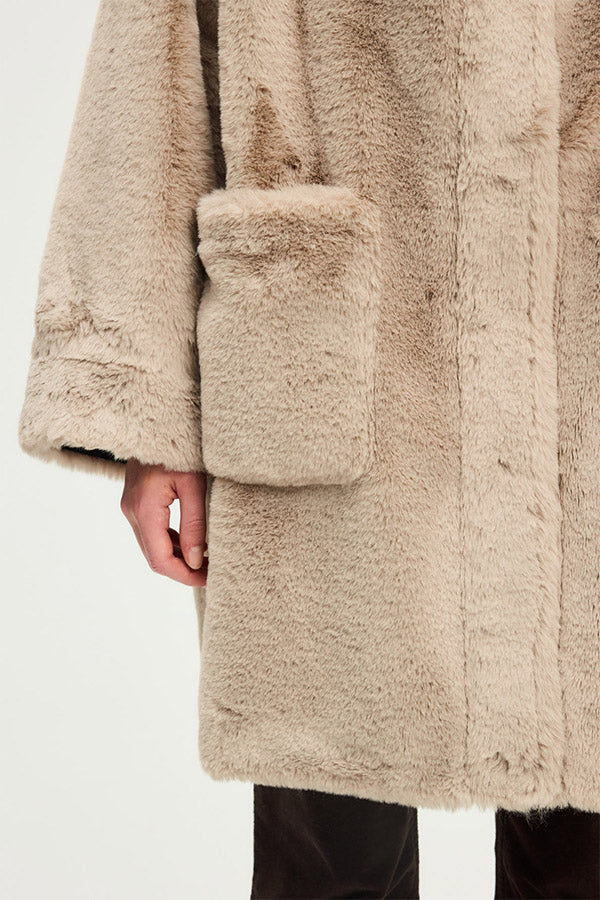 MAVELA REVERSIBLE FAUX FUR COAT
