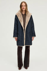 MAVELA REVERSIBLE FAUX FUR COAT