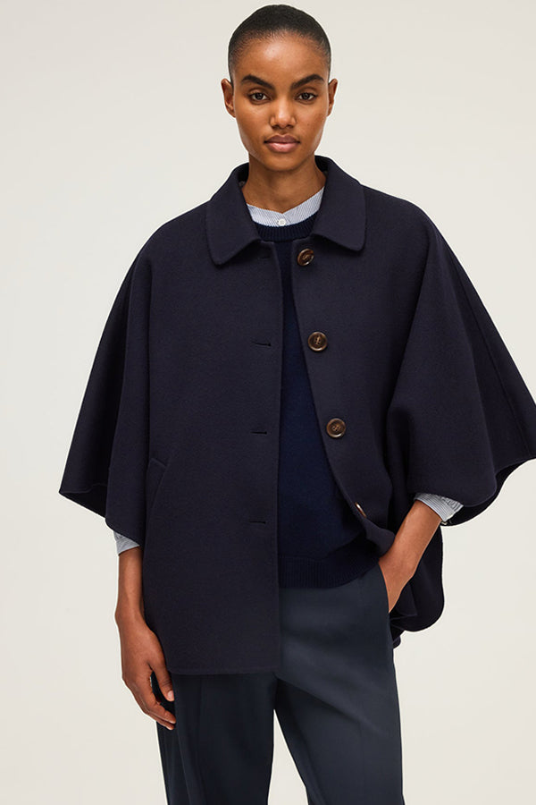 MAELINE WOOL CAPE COAT